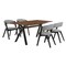 Armen Living Laredo and Rowan 5 Piece Black Rectangular Dining Set SETLRDIBLK5B - alternate 1